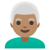 👨🏽‍🦳 man: medium skin tone, white hair display on Google